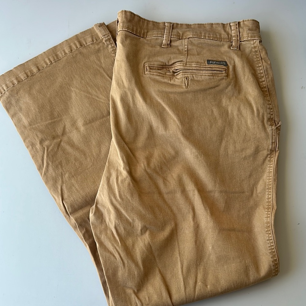 Tan Chino Pants Relaxed Fit Cotton Twill